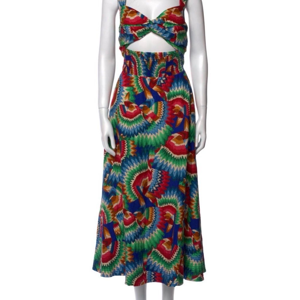 FARM Rio Colorful Patterned Midi Dress size small - Picture 2 of 4